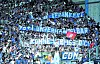 Banner der HSV-Fans gegen Kühne beim Auswärtsspiel in Bielefeld