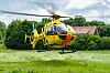 Ein Rettungshubschrauber bei einem Einsatz.