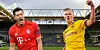 Wer trifft im Spitzenspiel und wer feiert den Sieg? Robert Lewandowski mit dem FC Bayern oder Erling Haaland mit Borussia Dortmund.