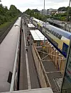 Am Bahnhof Tostedt stauen sich die Züge. Auf der Strecke Hamburg-Bremen waren zuvor Äste auf die Oberleitung gefallen.