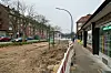 Vor den Geschäften wurde die gesamte Straße in Richtung Zentrum aufgerissen.