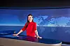 Aline Abboud im Studio der Tagesthemen.