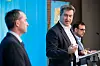 Koalitionspartner in Bayern: Markus Söder (M.) und Hubert Aiwander (l.)
