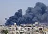 Juli 2015: Nach heftigem Beschuss steigt über Daraa Rauch auf.