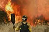 Ein Feuerwehrmann bekämpft einen Waldbrand in Veiga das Meas im Nordwesten Spaniens.