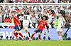 Marc Cucurella bekommt den Ball nach dem Schuss von Jamal Musiala mit der Hand