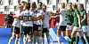 Die deutschen Frauen jubeln beim 3:0-Sieg gegen den bisherigen Spitzenreiter Irland.
