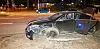 Der völlig demolierte Mercedes an der Willy-Brandt-Straße in Hamburg.
