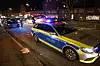 Die Polizei sichert die Unfallstelle ab.