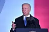 Joe Biden, Präsident der USA, hält eine Rede über den russischen Einmarsch in der Ukraine im Warschauer Königsschloss.