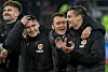Adam Dzwigala, Martijn Kaars und Arkadiusz Pyrka nach dem Sieg gegen Heidenheim