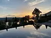 Sonnenuntergang in der Seezeitlodge am Bostalsee