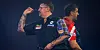 Mensur Suljovic (r.) brachte Gary Anderson, Darts-Weltmeister von 2015 und 2016, mit seinem Spielstil zur Weißglut.