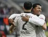 Manos Saliakas und Joel Chima Fujita bejubeln den Sieg in Hoffenheim