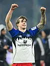 Luka Vuskovic jubelt nach dem 2:2 des HSV gegen den FC Bayern