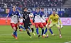 Luka Vuskovic, Luis Díaz, Nicolás Capaldo, Daniel Elfadli und Daniel Heuer Fernandes blicken zum Ball