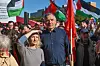 Ines Schwerdtner und Jan van Aken, Vorsitzende der Partei „Die Linke“ auf einer Pro-Palästina-Demo. (Archivbild)