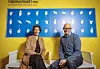 Svenja Weber (Geschäftsführerin des Dialoghauses) mit Marcus Buschka (Haspa).
