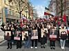 Iranische Monarchisten demonstrieren in der Hamburger Innenstadt.