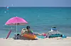 Urlauber am Strand